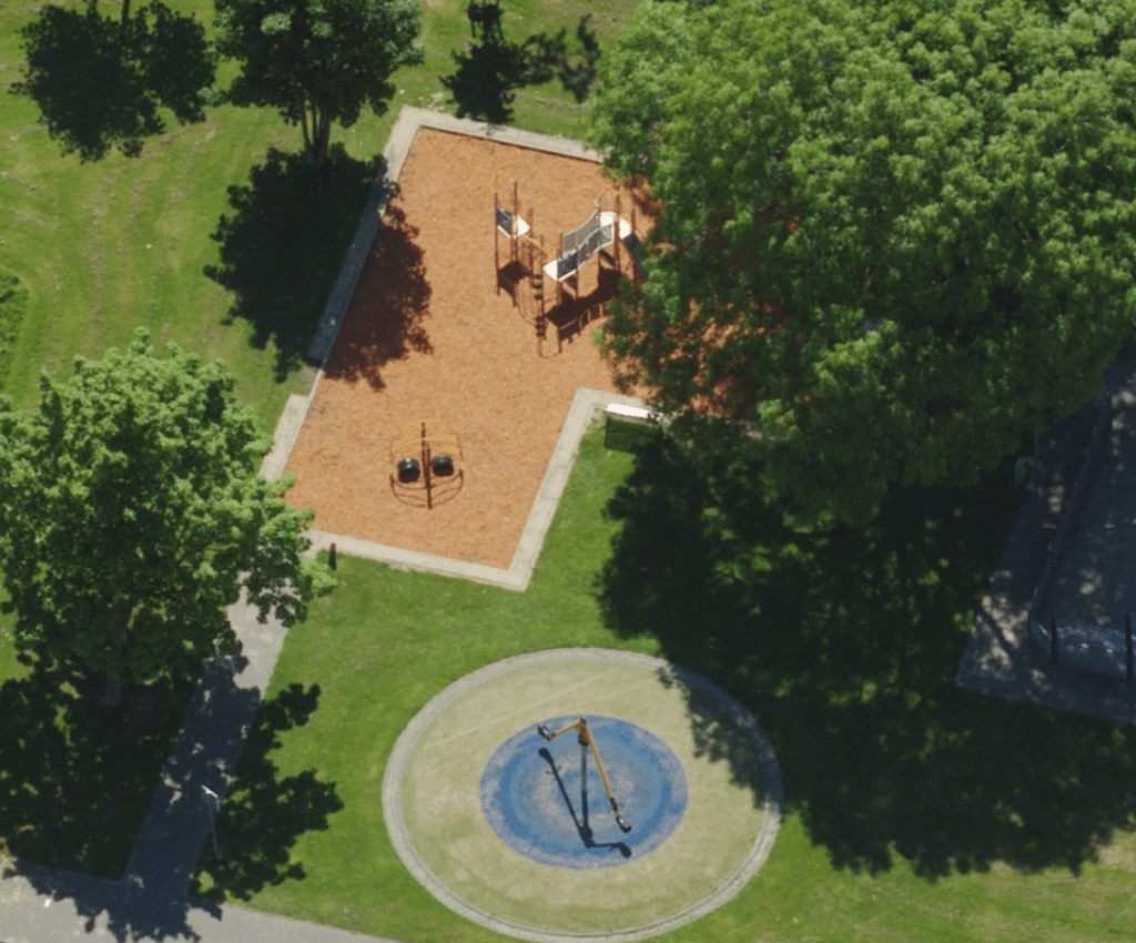 Bovenaanzicht speelplek Margrietlaan 